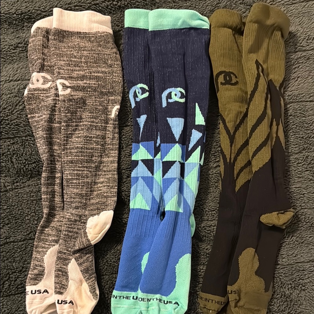 Gray and Blue Hosiery Socks Accessories